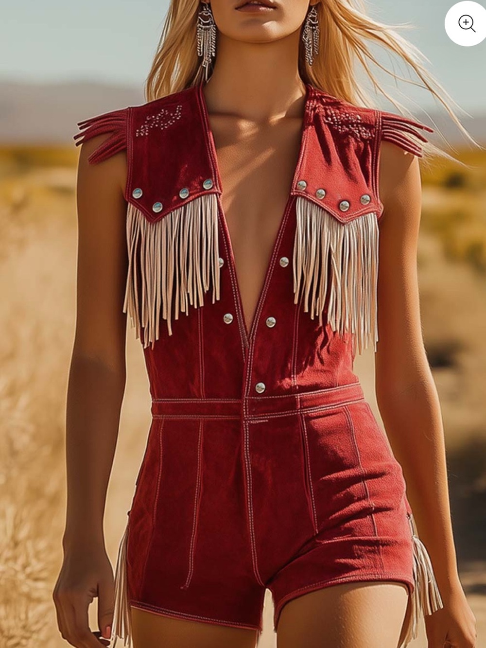 Women’s Red Fringe Skort Romper - Brand: